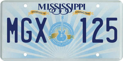 MS license plate MGX125