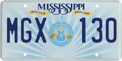 MS license plate MGX130