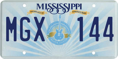 MS license plate MGX144