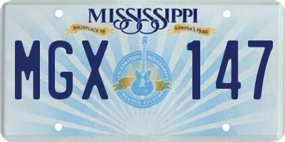 MS license plate MGX147