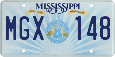 MS license plate MGX148