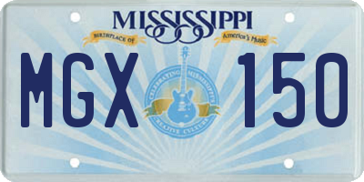 MS license plate MGX150