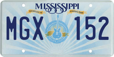 MS license plate MGX152