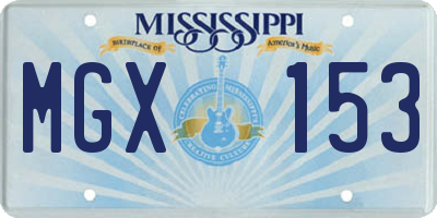 MS license plate MGX153