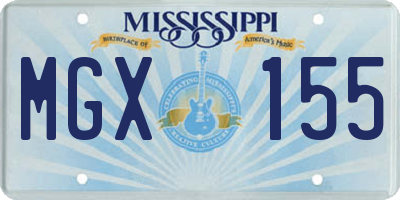 MS license plate MGX155