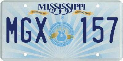 MS license plate MGX157