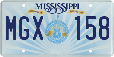 MS license plate MGX158