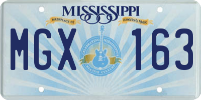 MS license plate MGX163