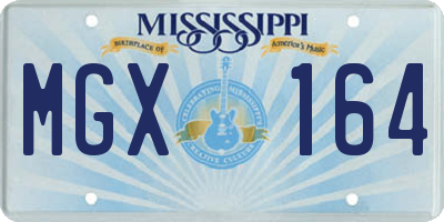 MS license plate MGX164