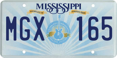 MS license plate MGX165