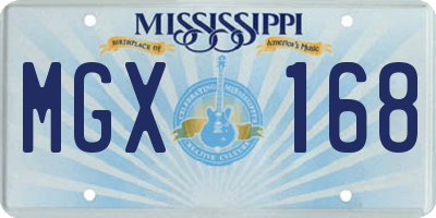 MS license plate MGX168