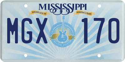 MS license plate MGX170