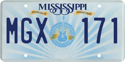 MS license plate MGX171