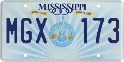 MS license plate MGX173