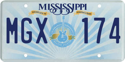 MS license plate MGX174