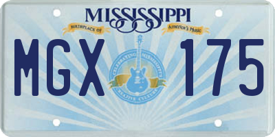 MS license plate MGX175