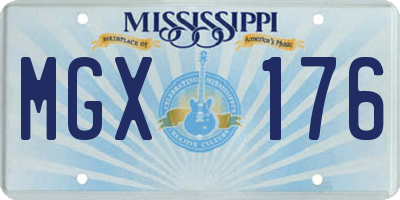 MS license plate MGX176