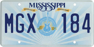 MS license plate MGX184
