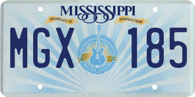 MS license plate MGX185