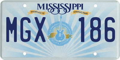 MS license plate MGX186
