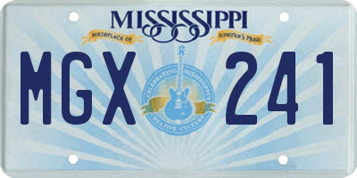 MS license plate MGX241