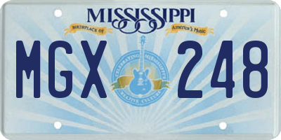 MS license plate MGX248