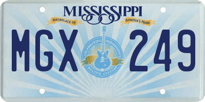 MS license plate MGX249
