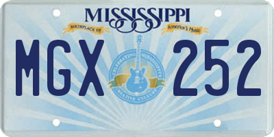 MS license plate MGX252