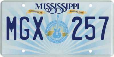 MS license plate MGX257