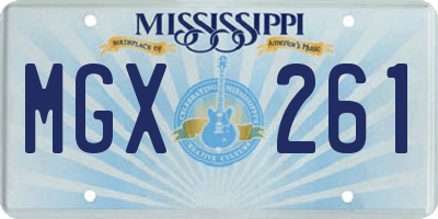 MS license plate MGX261