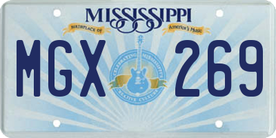 MS license plate MGX269