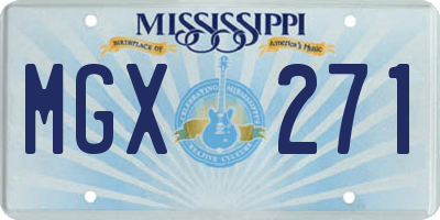 MS license plate MGX271