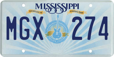 MS license plate MGX274