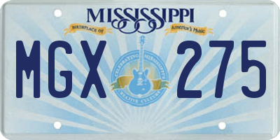 MS license plate MGX275