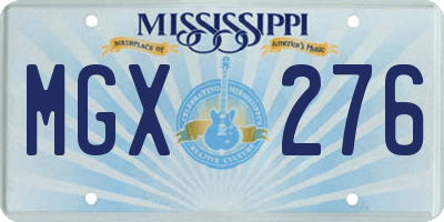 MS license plate MGX276