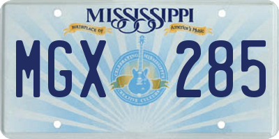 MS license plate MGX285