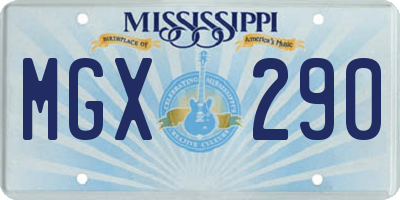 MS license plate MGX290