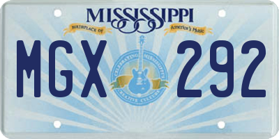 MS license plate MGX292
