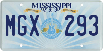 MS license plate MGX293