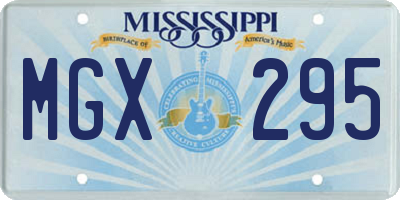 MS license plate MGX295