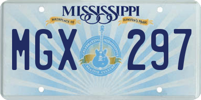 MS license plate MGX297
