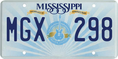 MS license plate MGX298