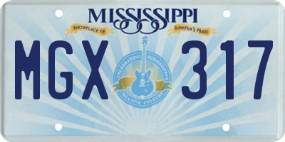 MS license plate MGX317