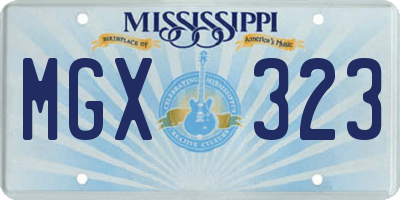 MS license plate MGX323