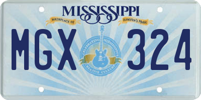 MS license plate MGX324