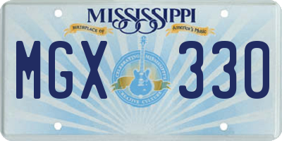 MS license plate MGX330