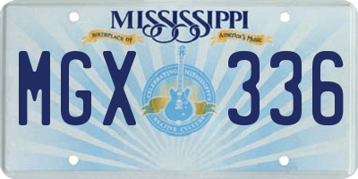 MS license plate MGX336