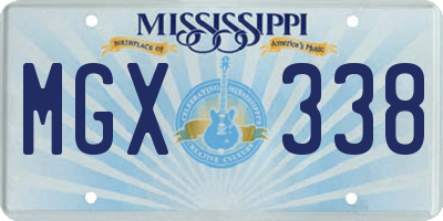 MS license plate MGX338