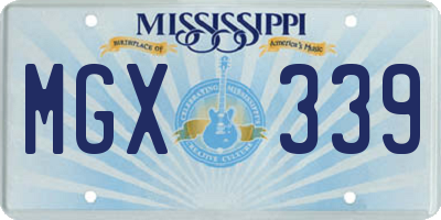 MS license plate MGX339