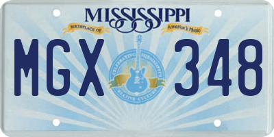 MS license plate MGX348